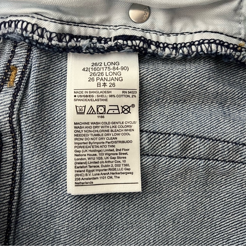 GAP Blue Straight-Leg Jeans Classic Denim Size 26/2L - Picture 6 of 6